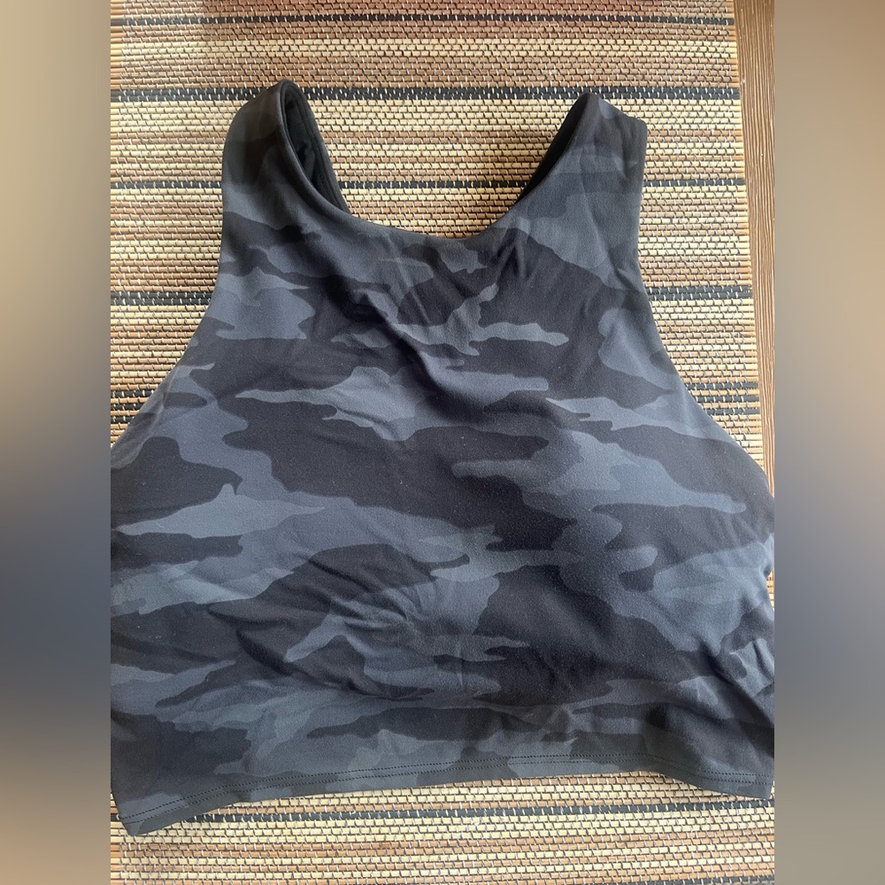 Athleta Charcoal and Black Camouflage Tank Bra